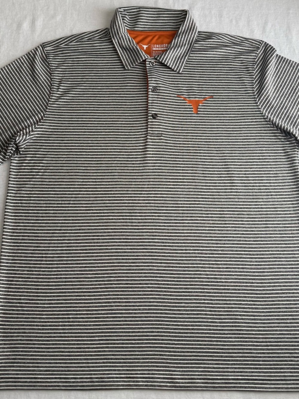 UT Longhorns Gray Striped Performance Polo XL